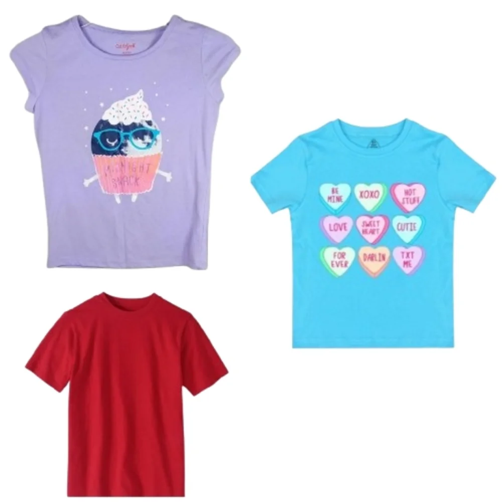 Lot Of Kids' Tees - Purple, Blue, Red Sz Med